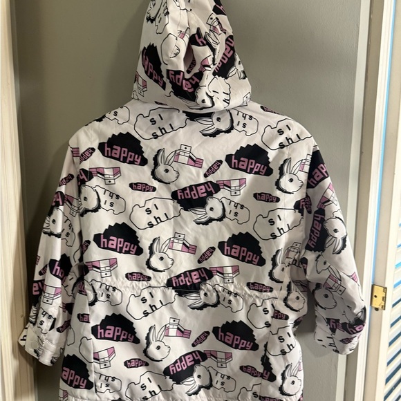 Kids Happy Bunny Jacket - White and Pink 8 - Picture 2 of 9